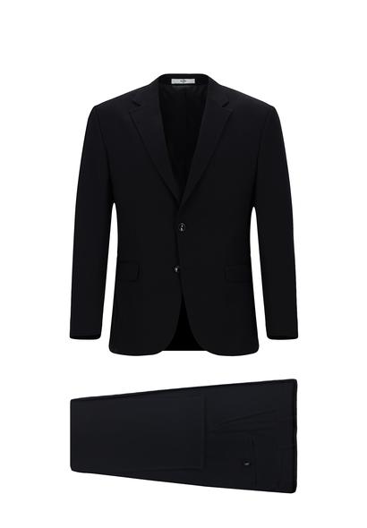 Erkek Giyim - KOYU LACİVERT 48 Beden Slim Fit Dar Kesim Klasik Takım Elbise