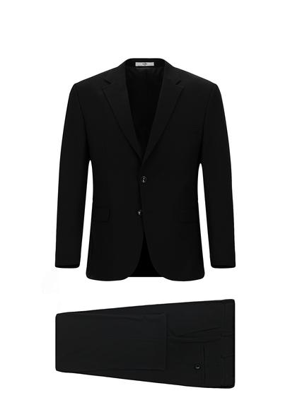 Erkek Giyim - SİYAH 56 Beden Slim Fit Dar Kesim Klasik Takım Elbise