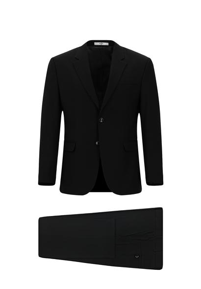 Erkek Giyim - SİYAH 44 Beden Slim Fit Dar Kesim Klasik Takım Elbise
