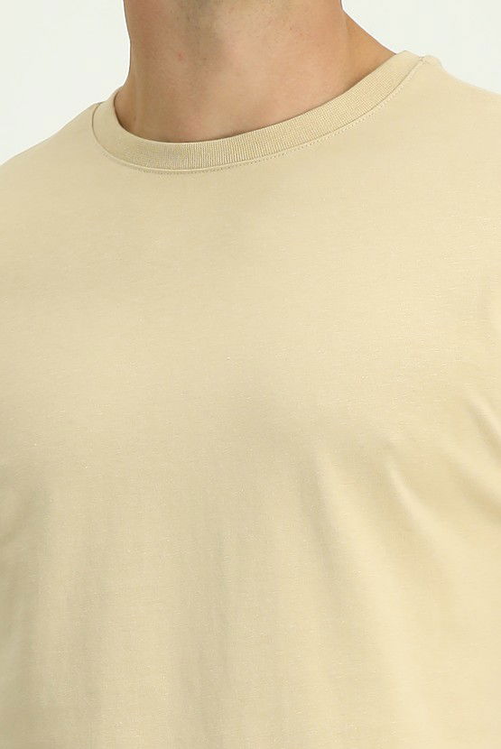 Erkek Giyim - Bisiklet Yaka Slim Fit Dar Kesim Süprem Pamuk Tişört