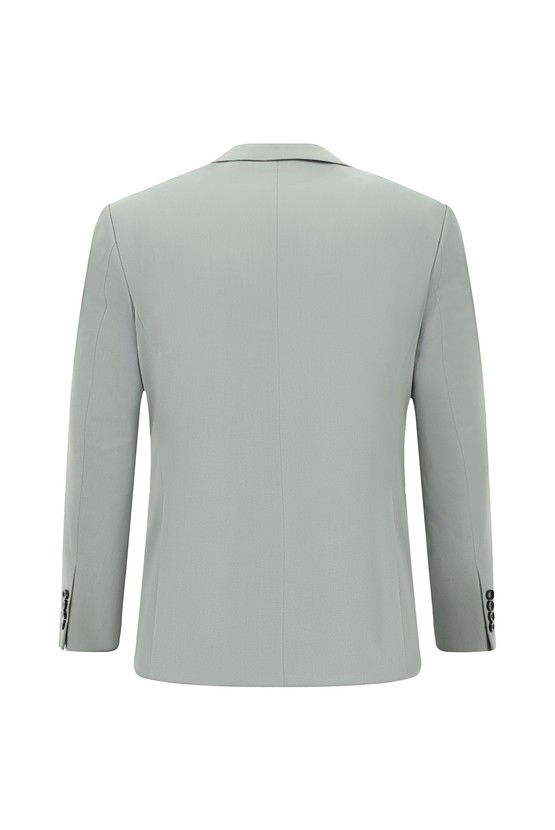 Erkek Giyim - Slim Fit Dar Kesim Pamuklu Lyocell Klasik Takım Elbise