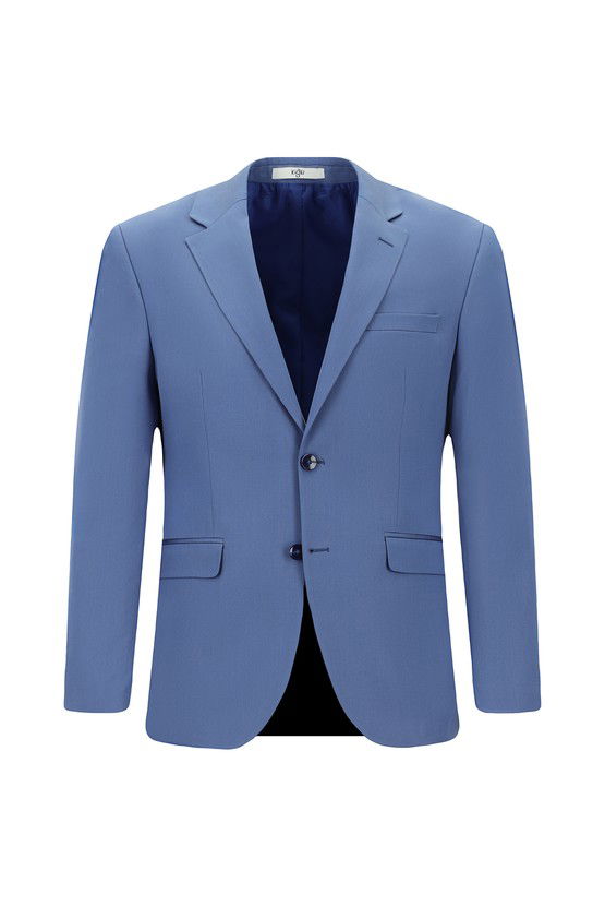 Erkek Giyim - Slim Fit Dar Kesim Pamuklu Lyocell Klasik Takım Elbise
