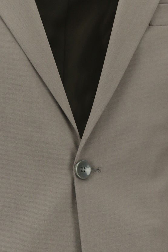 Erkek Giyim - Slim Fit Dar Kesim Pamuklu Lyocell Klasik Takım Elbise