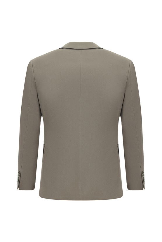 Erkek Giyim - Slim Fit Dar Kesim Pamuklu Lyocell Klasik Takım Elbise