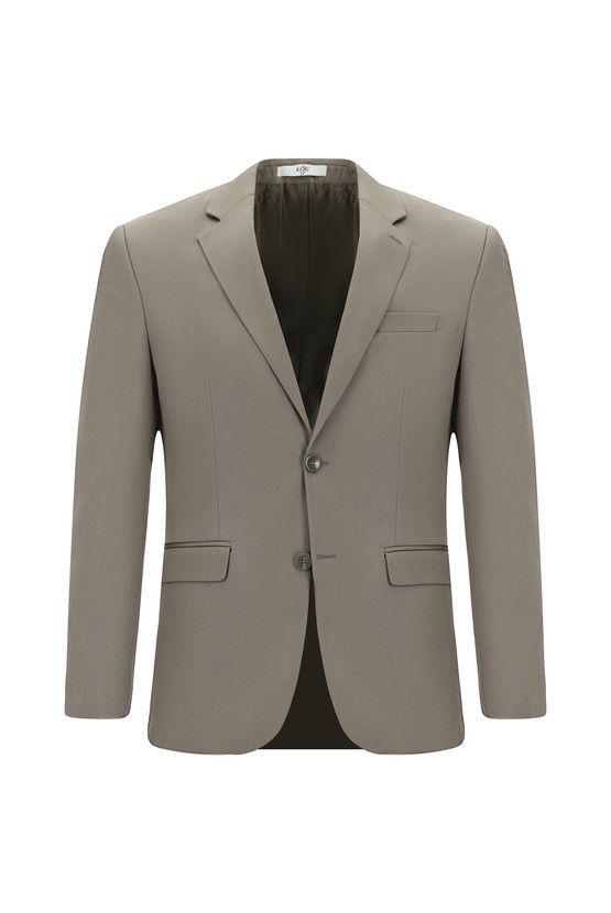 Erkek Giyim - Slim Fit Dar Kesim Pamuklu Lyocell Klasik Takım Elbise