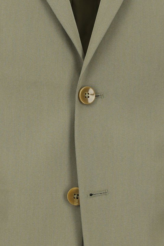 Erkek Giyim - Slim Fit Dar Kesim Pamuklu Lyocell Klasik Takım Elbise