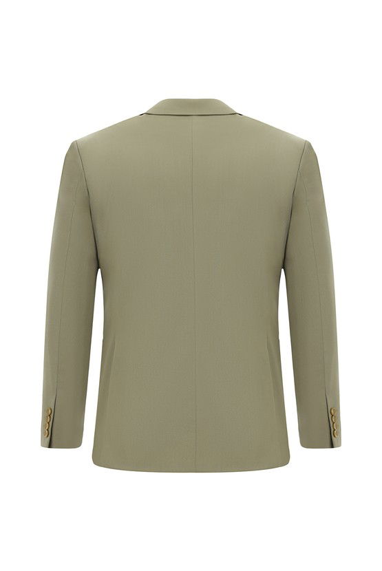 Erkek Giyim - Slim Fit Dar Kesim Pamuklu Lyocell Klasik Takım Elbise