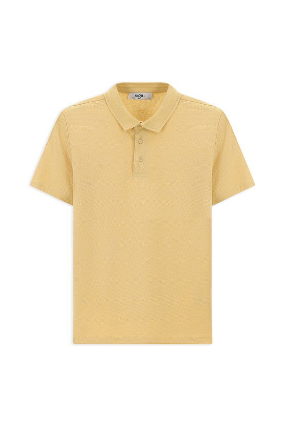 Erkek Giyim - Slim Fit Dar Kesim Pamuk Desenli Polo Yaka Tişört