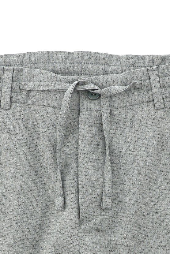 Erkek Giyim - Super Slim Fit Ekstra Dar Kesim Desenli Beli Lastikli İpli Spor Takım Elbise
