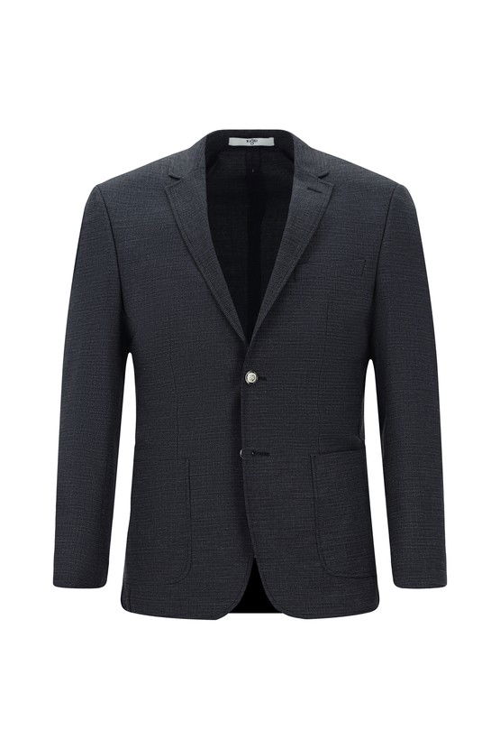 Erkek Giyim - Super Slim Fit Ekstra Dar Kesim Desenli Beli Lastikli İpli Spor Takım Elbise