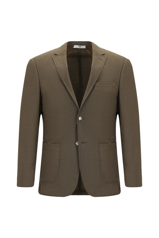 Erkek Giyim - Super Slim Fit Ekstra Dar Kesim Desenli Beli Lastikli İpli Spor Takım Elbise