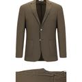  ORTA KAHVE  Super Slim Fit Ekstra Dar Kesim Desenli Beli Lastikli İpli Spor Takım Elbise
