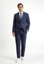  KOYU LACİVERT  Slim Fit Dar Kesim Kareli Kombinli Takım Elbise