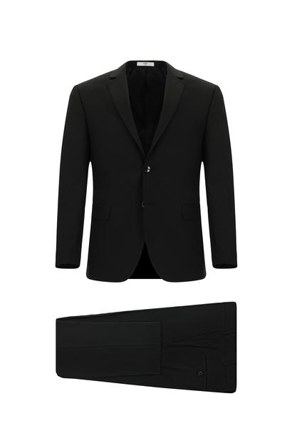 Erkek Giyim - SİYAH 46 Beden Super Slim Fit Ekstra Dar Kesim Klasik Takım Elbise