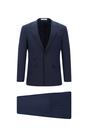  ORTA LACİVERT  Super Slim Fit Ekstra Dar Kesim Çizgili Takım Elbise