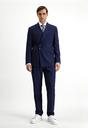  KOYU LACİVERT  Slim Fit Dar Kesim Çizgili İtalyan Kesim Kruvaze Takım Elbise