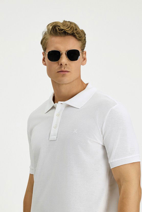 Erkek Giyim - Slim Fit Dar Kesim Pamuk Polo Yaka Tişört