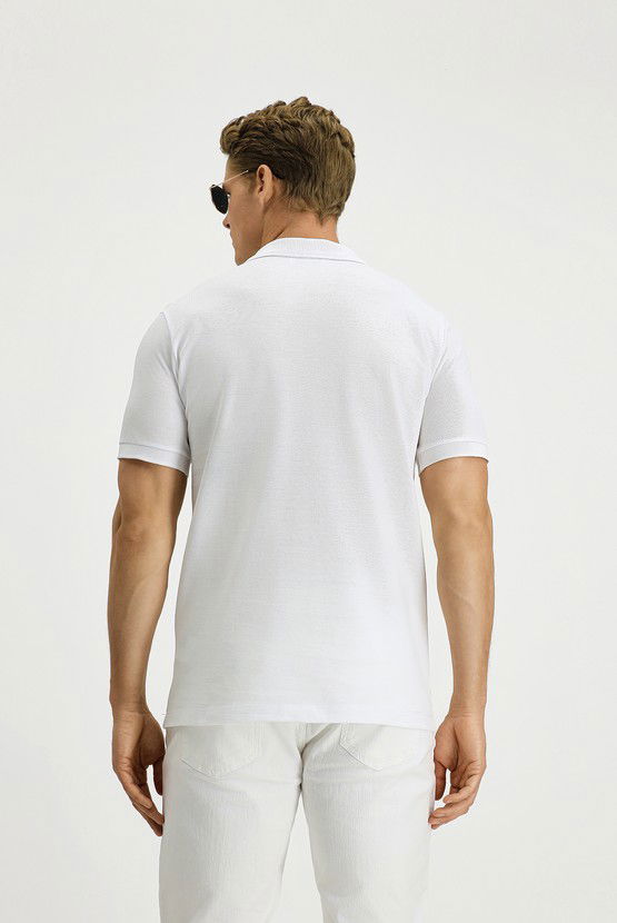Erkek Giyim - Slim Fit Dar Kesim Pamuk Polo Yaka Tişört