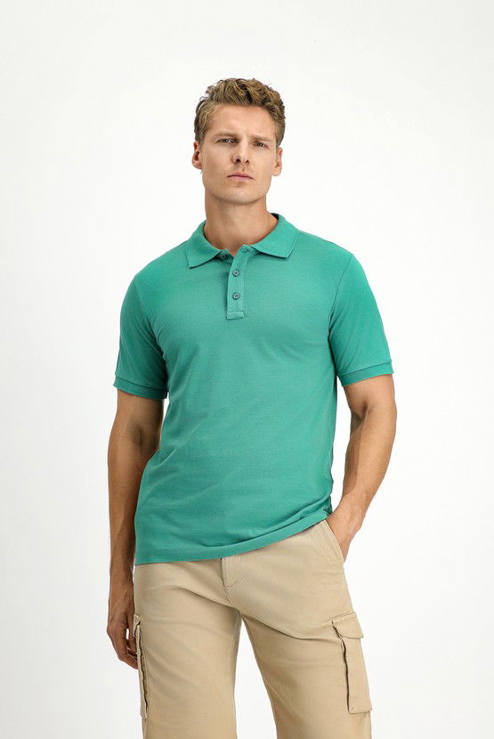Erkek Giyim - Slim Fit Dar Kesim Pamuk Polo Yaka Tişört