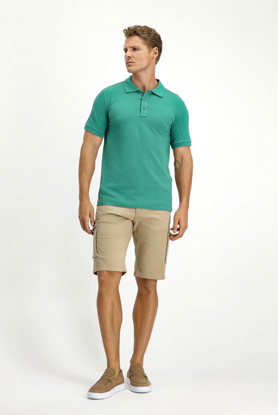 Erkek Giyim - Slim Fit Dar Kesim Pamuk Polo Yaka Tişört