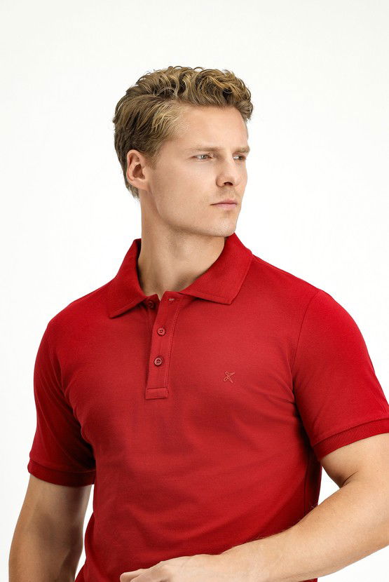 Erkek Giyim - Slim Fit Dar Kesim Pamuk Polo Yaka Tişört