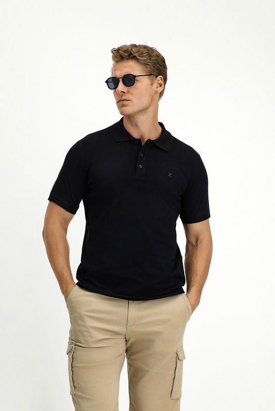 Erkek Giyim - Slim Fit Dar Kesim Pamuk Polo Yaka Tişört