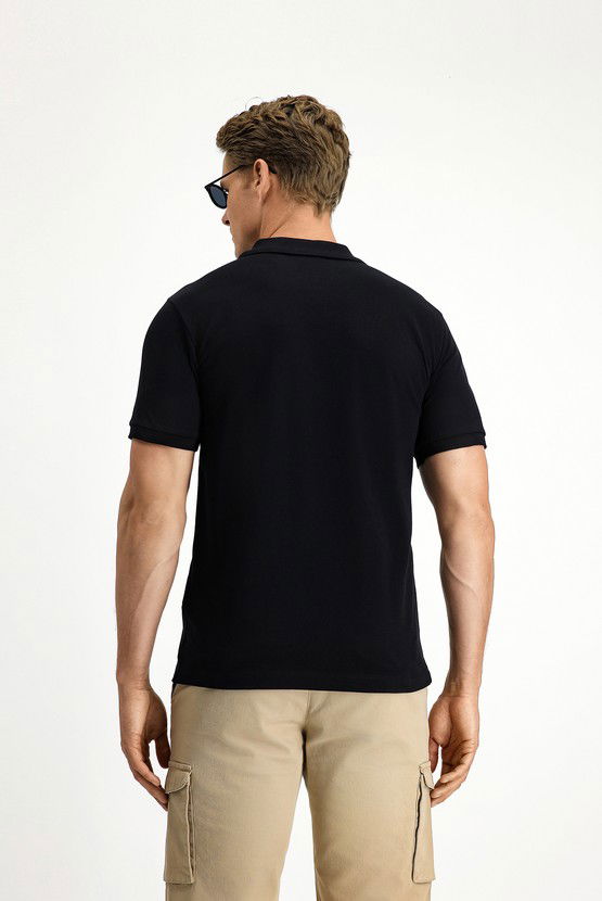 Erkek Giyim - Slim Fit Dar Kesim Pamuk Polo Yaka Tişört