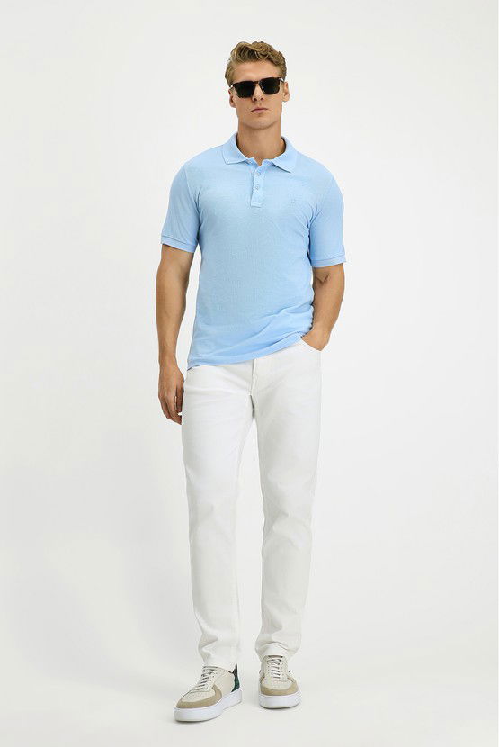 Erkek Giyim - Slim Fit Dar Kesim Pamuk Polo Yaka Tişört