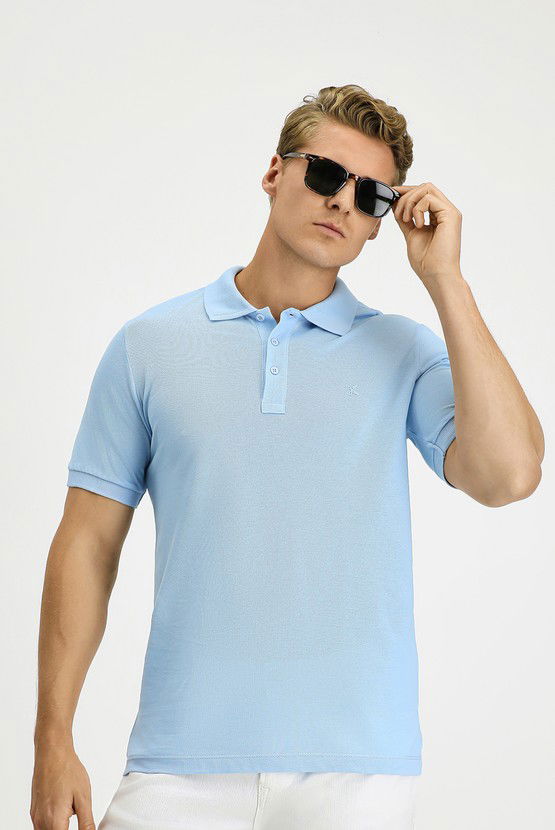 Erkek Giyim - Slim Fit Dar Kesim Pamuk Polo Yaka Tişört