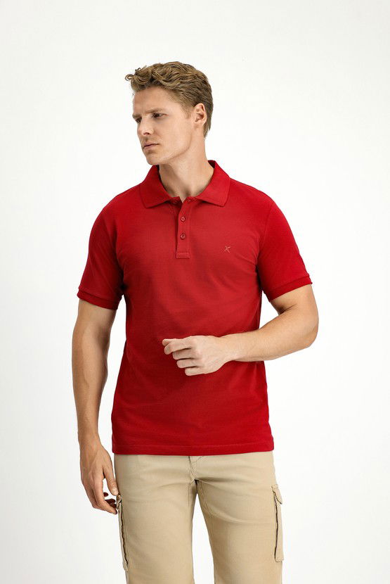 Erkek Giyim - Slim Fit Dar Kesim Pamuk Polo Yaka Tişört