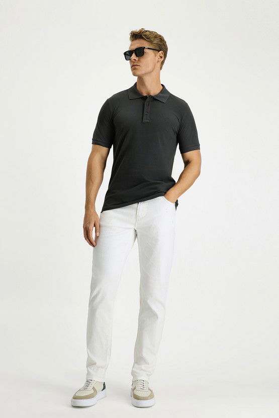 Erkek Giyim - Slim Fit Dar Kesim Pamuk Polo Yaka Tişört