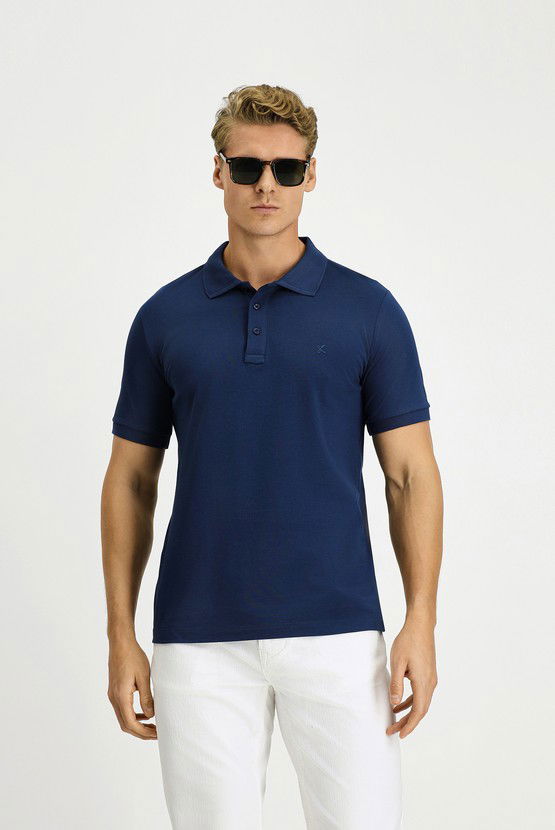 Erkek Giyim - Slim Fit Dar Kesim Pamuk Polo Yaka Tişört