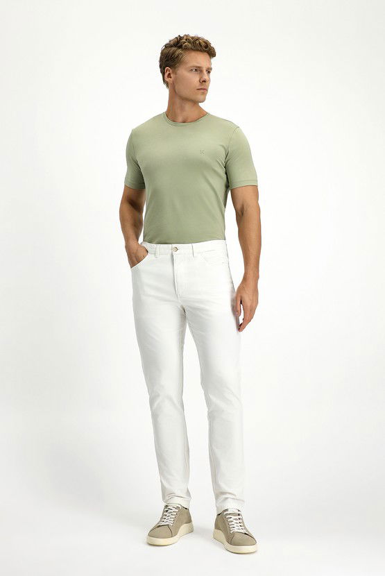 Erkek Giyim - Slim Fit Dar Kesim Likralı Kanvas / Chino Pantolon