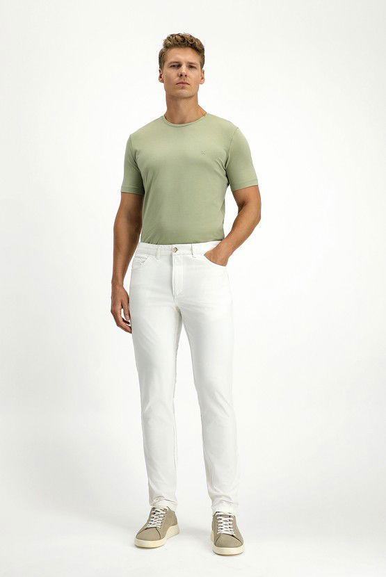 Erkek Giyim - Slim Fit Dar Kesim Likralı Kanvas / Chino Pantolon