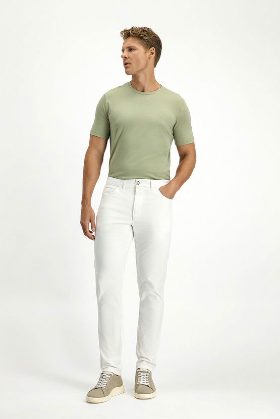 Erkek Giyim - Slim Fit Dar Kesim Likralı Kanvas / Chino Pantolon