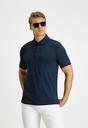  KOYU LACİVERT  Slim Fit Dar Kesim Likralı Polo Yaka Tişört