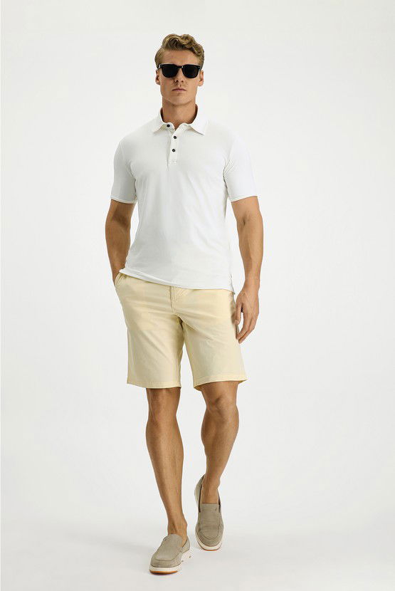 Erkek Giyim - Slim Fit Dar Kesim Likralı Polo Yaka Tişört