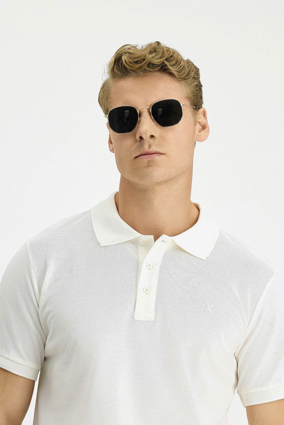 Erkek Giyim - Slim Fit Dar Kesim Pamuk Polo Yaka Tişört