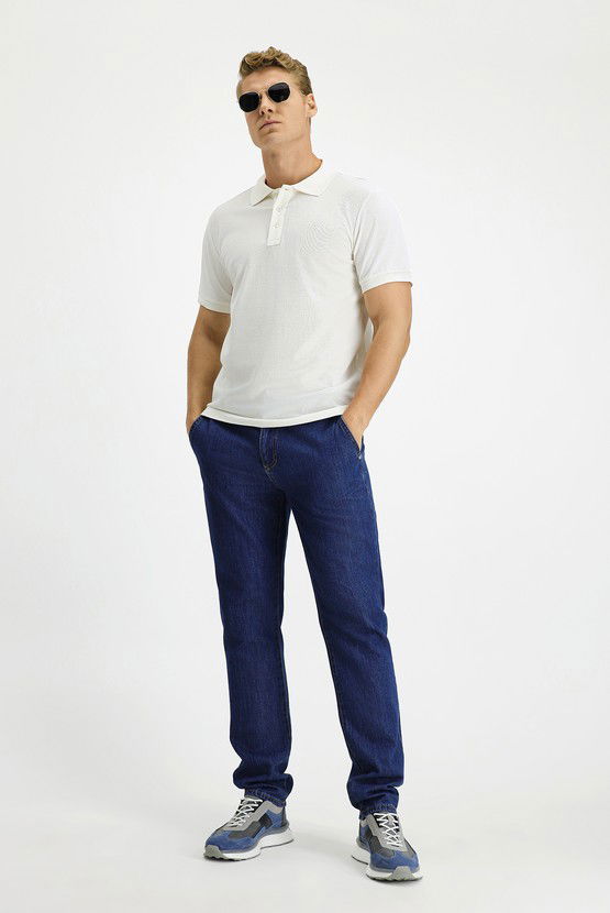 Erkek Giyim - Slim Fit Dar Kesim Pamuk Polo Yaka Tişört