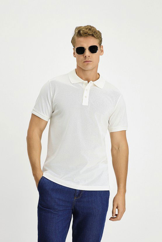 Erkek Giyim - Slim Fit Dar Kesim Pamuk Polo Yaka Tişört