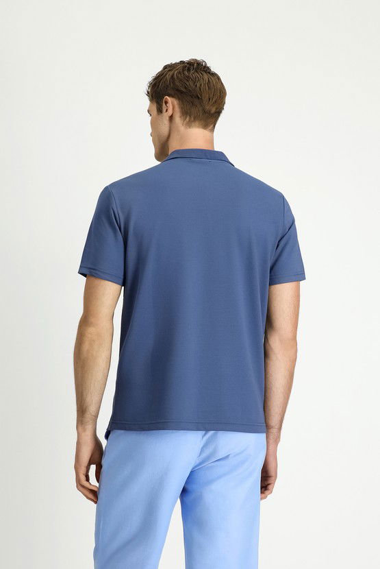 Erkek Giyim - Regular Fit Pamuklu Nakışlı Cepli Polo Yaka Tişört