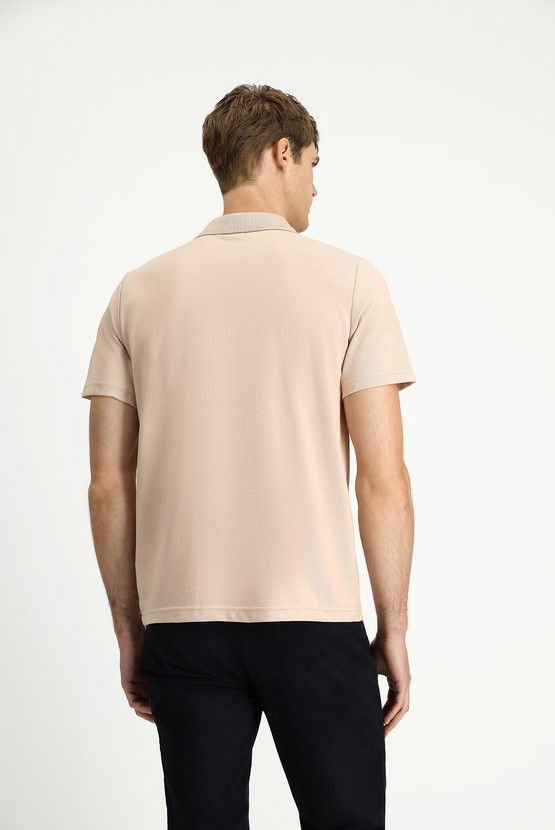 Erkek Giyim - Regular Fit Pamuklu Nakışlı Cepli Polo Yaka Tişört