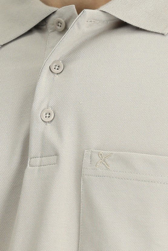 Erkek Giyim - Regular Fit Pamuklu Nakışlı Cepli Polo Yaka Tişört