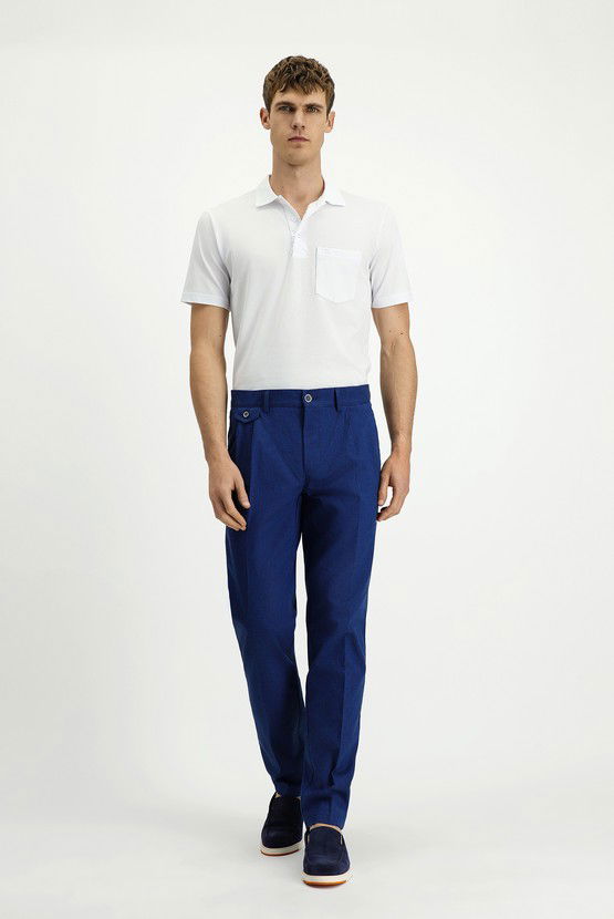 Erkek Giyim - Regular Fit Pamuklu Nakışlı Cepli Polo Yaka Tişört