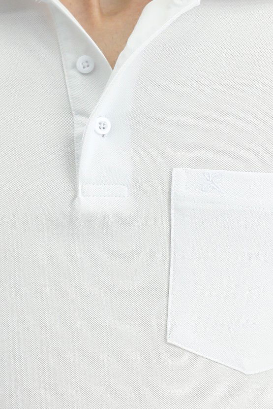Erkek Giyim - Regular Fit Pamuklu Nakışlı Cepli Polo Yaka Tişört