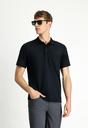  SİYAH  Regular Fit Pamuklu Nakışlı Cepli Polo Yaka Tişört