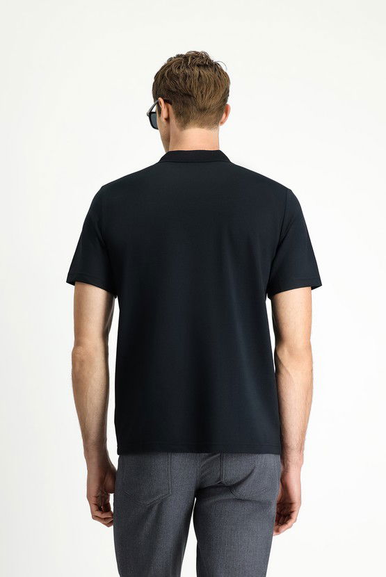 Erkek Giyim - Regular Fit Pamuklu Nakışlı Cepli Polo Yaka Tişört