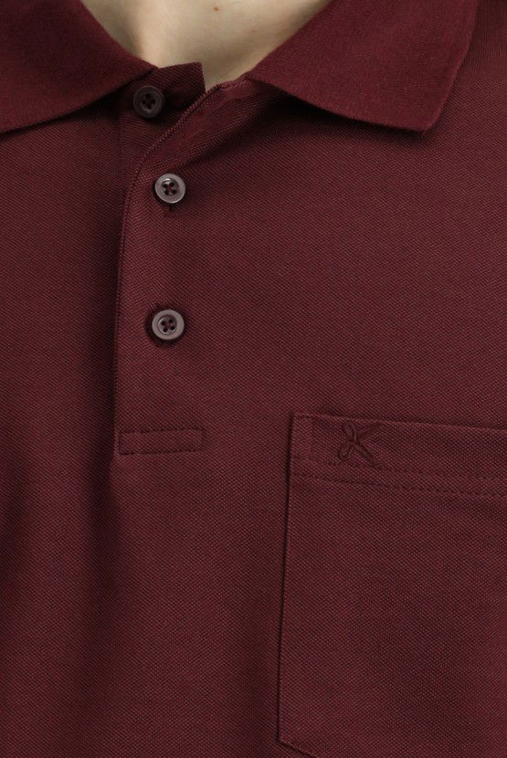 Erkek Giyim - Regular Fit Pamuklu Nakışlı Cepli Polo Yaka Tişört