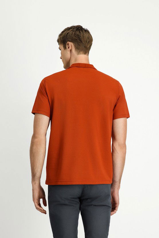 Erkek Giyim - Regular Fit Pamuklu Nakışlı Cepli Polo Yaka Tişört