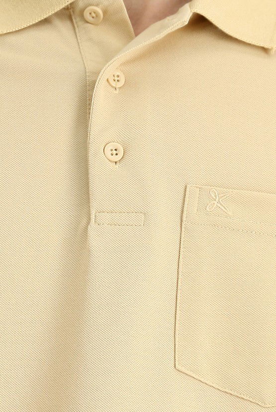 Erkek Giyim - Regular Fit Pamuklu Nakışlı Cepli Polo Yaka Tişört